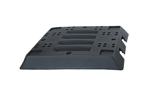 Ribbed black plastic base